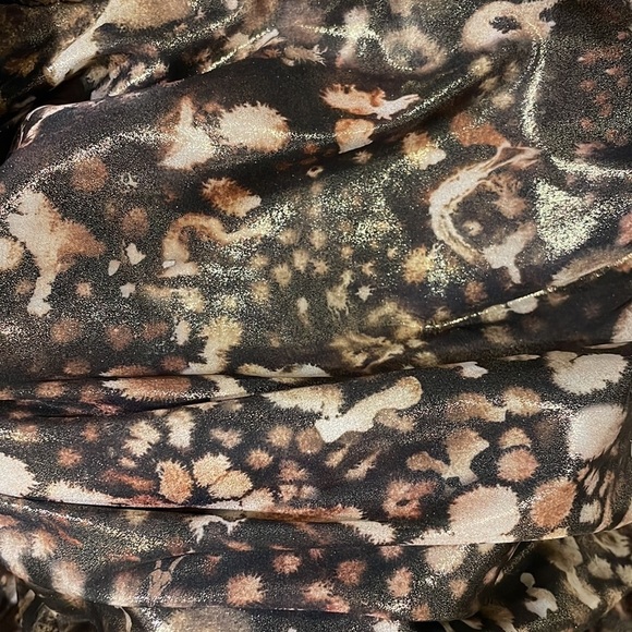 All Saints Lilliana Kettu Gold and Black Ruched Dress - Picture 9 of 16